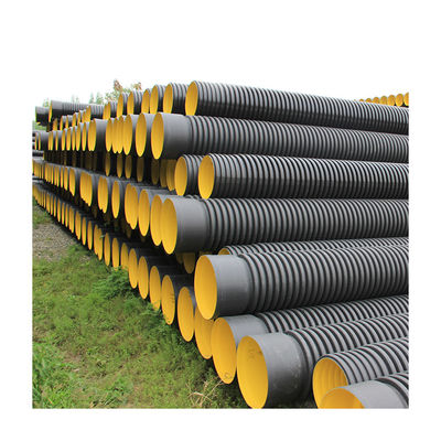 El drenaje negro del HDPE de SN8 los 6M Corrugated instala tubos de acero reforzada
